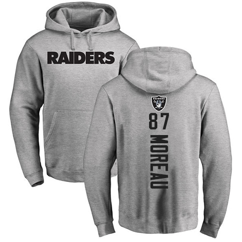 Men Oakland Raiders Ash Foster Moreau Backer NFL Football #87 Pullover Hoodie Sweatshirts